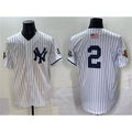 New York Yankees #2 Derek Jeter White CLOTHIN Strip World Series Limited Stitched Jersey