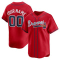 Custom Atlanta Braves Red CLOTHIN Alternate Limited Jersey