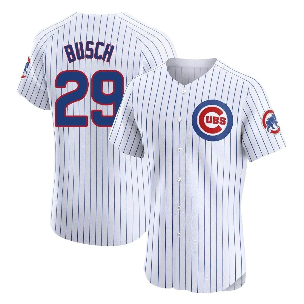 Chicago Cubs #29 Michael Busch Player White CLOTHIN Limited Elite Home Game Stitched Jerseys