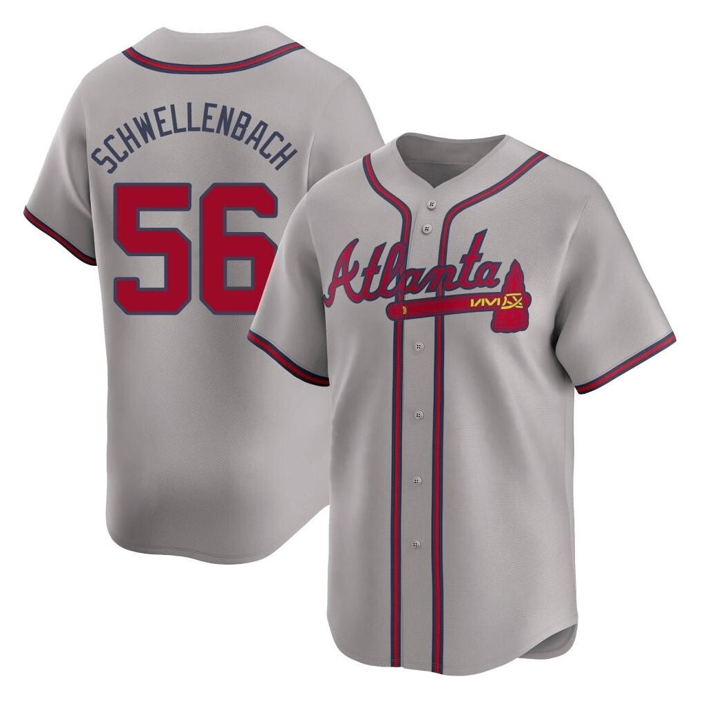 Atlanta Braves #56 Spencer Schwellenbach Player Gray CLOTHIN Limited Home Game Stitched Jerseys