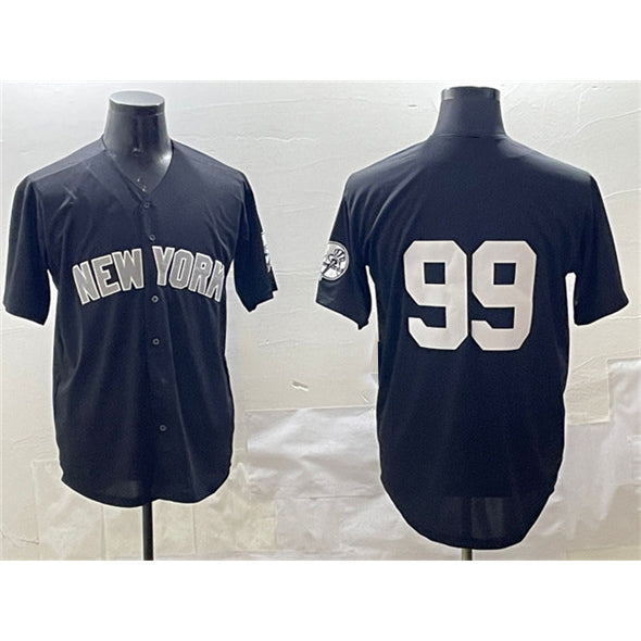 New York Yankees #99 Aaron Judge Black CLOTHIN Cool Base Stitched Jersey