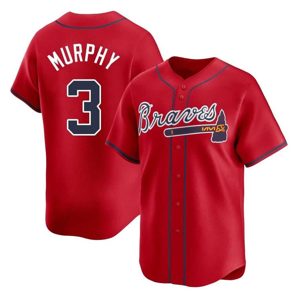 Atlanta Braves #3 Dale Murphy Player Red CLOTHIN Limited Home Game Stitched Jerseys
