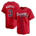 Atlanta Braves #3 Dale Murphy Player Red CLOTHIN Limited Home Game Stitched Jerseys