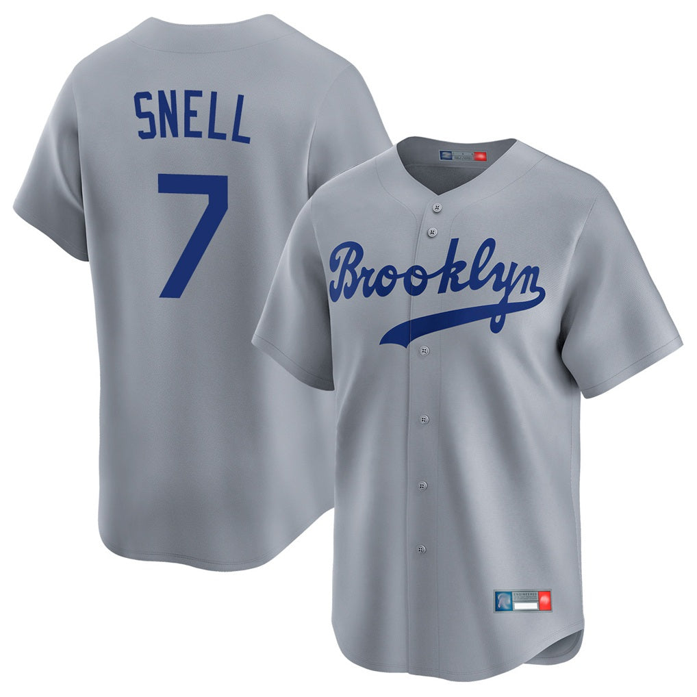 Los Angeles Dodgers #7 Blake Snell Player Gray CLOTHIN Game Limited Home Stitched Jerseys