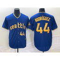 Seattle Mariners #44 Julio Rodriguez Number Blue CLOTHIN 2023 City Connect Cool Base Stitched Jersey