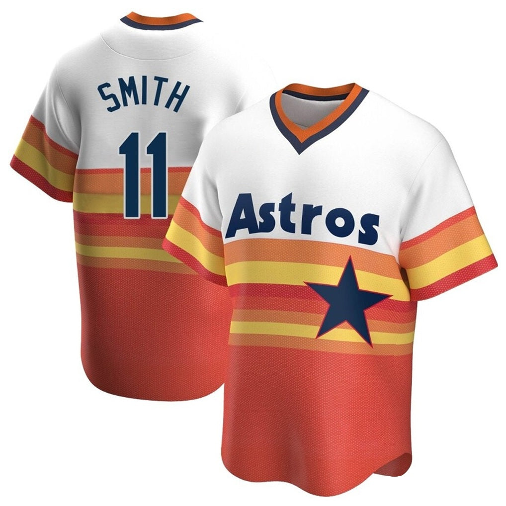 Houston Astros #11 Cam Smith Player Rainbow Cooperstown Collection CLOTHIN T-shirt Stitched Jerseys