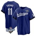 Los Angeles Dodgers #11 Roki Sasaki Player Royal CLOTHIN World Series City Connect Home Game Stitched Jerseys