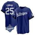 Los Angeles Dodgers #25 Tommy Edman Player Royal CLOTHIN World Series Meet City Connect Home Game Stitched Jerseys