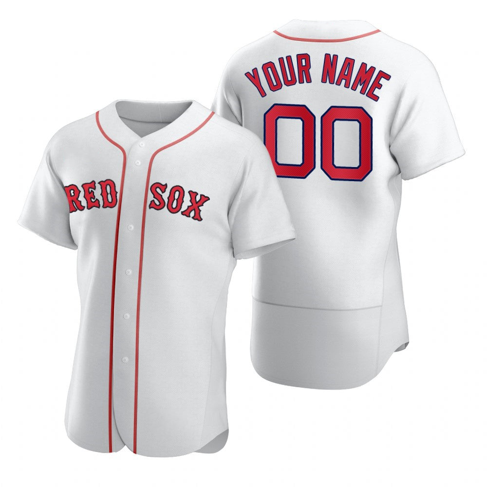 Custom Boston Red Sox White CLOTHIN 2020 Stitched Flex Base Jersey