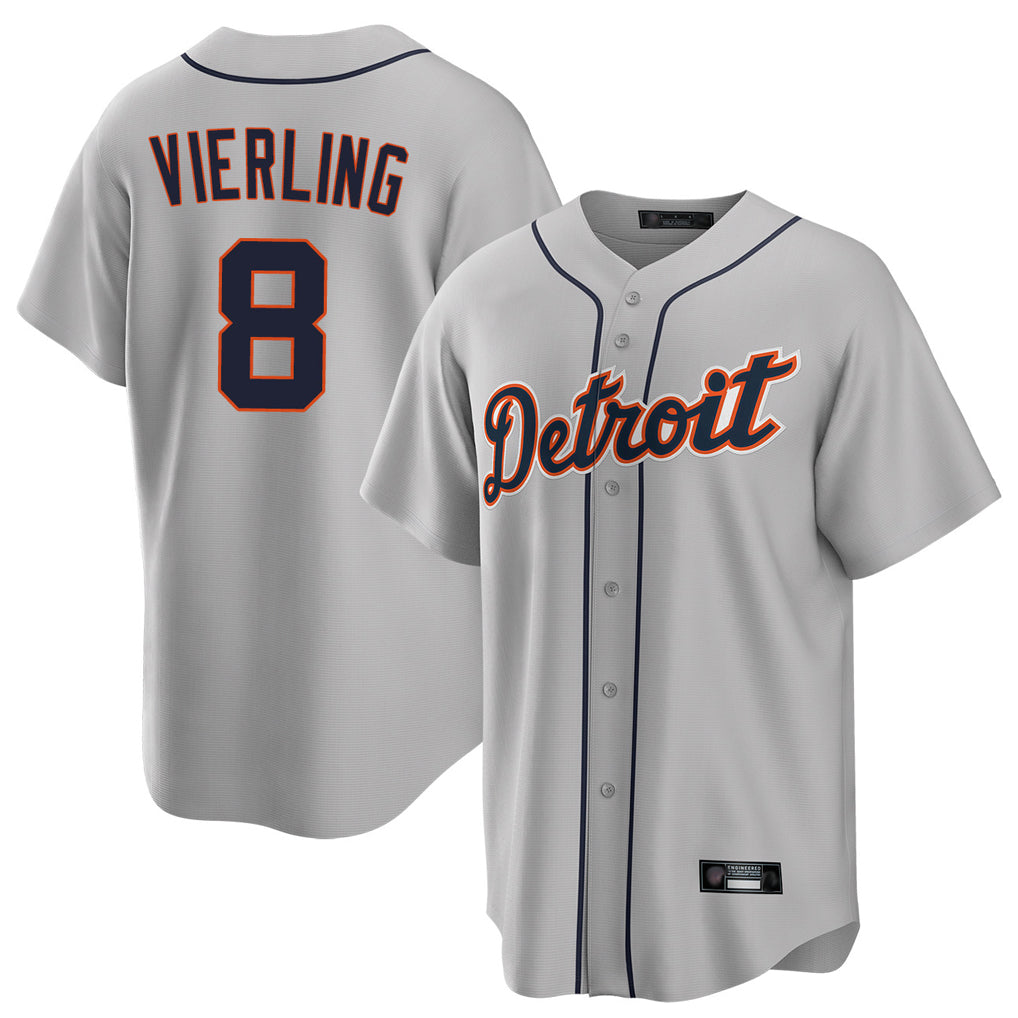 Detroit Tigers #8 Matt Vierling Player Gray CLOTHIN Home Game Stitched Jerseys