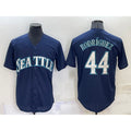 Seattle Mariners #44 Julio Rodriguez Navy Blue CLOTHIN Stitched Cool Base Jersey