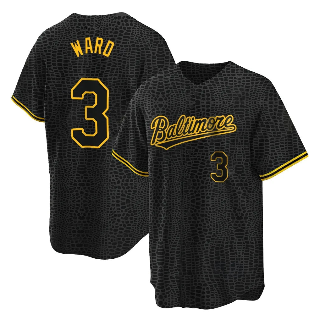 Baltimore Orioles #3 Taylor Ward Player Black CLOTHIN Snake Skin City Home Game Stitched Jerseys