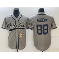 Chicago White Sox #88 Luis Robert Number Grey CLOTHIN Cool Base Stitched Jersey