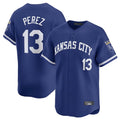 Kansas City Royals #13 Salvador Perez Player Royal CLOTHIN Limited Home Stitched Jerseys
