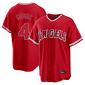 Los Angeles Angels #4 Christian Moore Player Red CLOTHIN Home Game Stitched Jerseys