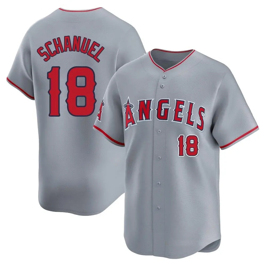 Los Angeles Angels #18 Nolan Schanuel Player Gray CLOTHIN Home Limited Stitched Jerseys