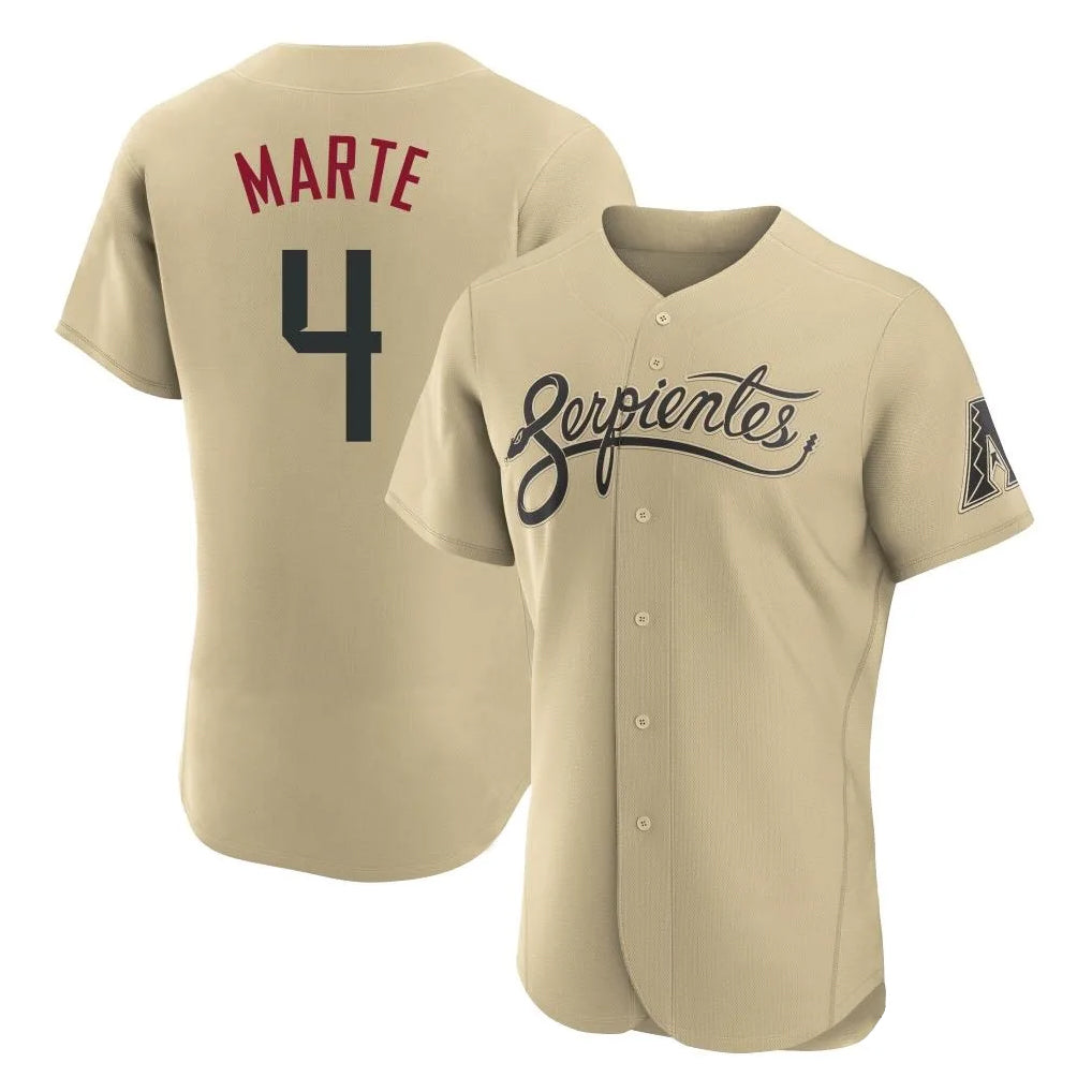 Arizona Diamondbacks #4 Ketel Marte Player Tan CLOTHIN City Connect Limited Elite Home Game Stitched Jerseys