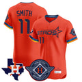 Houston Astros #11 Cam Smith Player Orange CLOTHIN City Connect Texas Patch Vapor Premier Limited Elite Home Stitched Jerseys