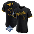 Los Angeles Dodgers #3 Edwin D¨ªaz Player Black CLOTHIN World Series Meet Snake Skin City Limited Elite Home Stitched Jerseys