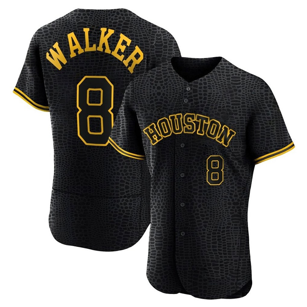 Houston Astros #8 Christian Walker Player Black CLOTHIN Snake Skin City Limited Elite Home Stitched Jerseys
