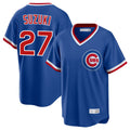 Chicago Cubs #27 Seiya Suzuki Player Royal CLOTHIN T-shirt Cooperstown Collection Limited Stitched Jerseys