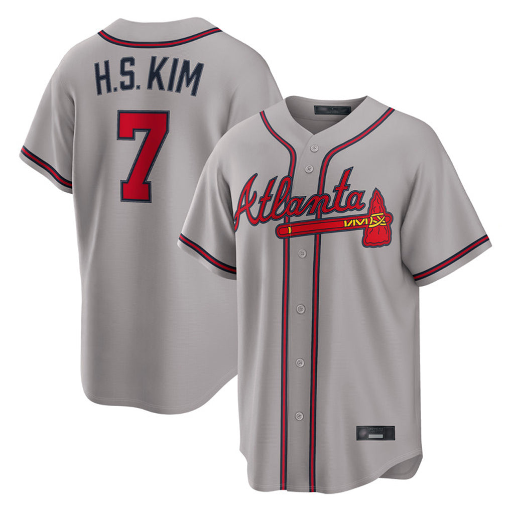 Atlanta Braves #7 Ha-Seong Kim Player Gray CLOTHIN Home Game Stitched Jerseys