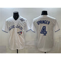 Toronto Blue Jays #4 George Springer White CLOTHIN 2025 World Series Home Cool Base Stitched Jersey