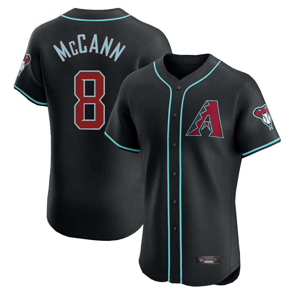 Arizona Diamondbacks #8 James McCann Player Black CLOTHIN Limited Elite Home Game Stitched Jerseys