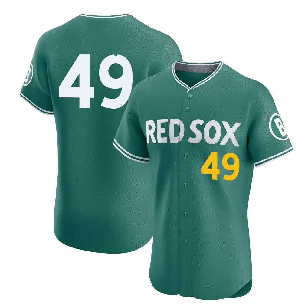 Boston Red Sox #49 Tim Wakefield Player Green CLOTHIN City Connect Limited Elite Home Game Stitched Jerseys1