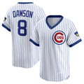Chicago Cubs #8 Andre Dawson White CLOTHIN Throwback Cooperstown Collection Limited Jersey