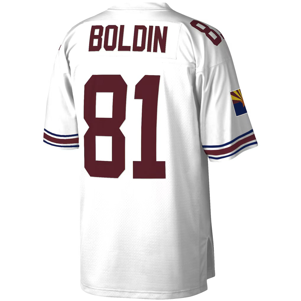 A.Cardinals #81 Anquan Boldin Mitchell & Ness White CLOTHIN Legacy Replica Jersey