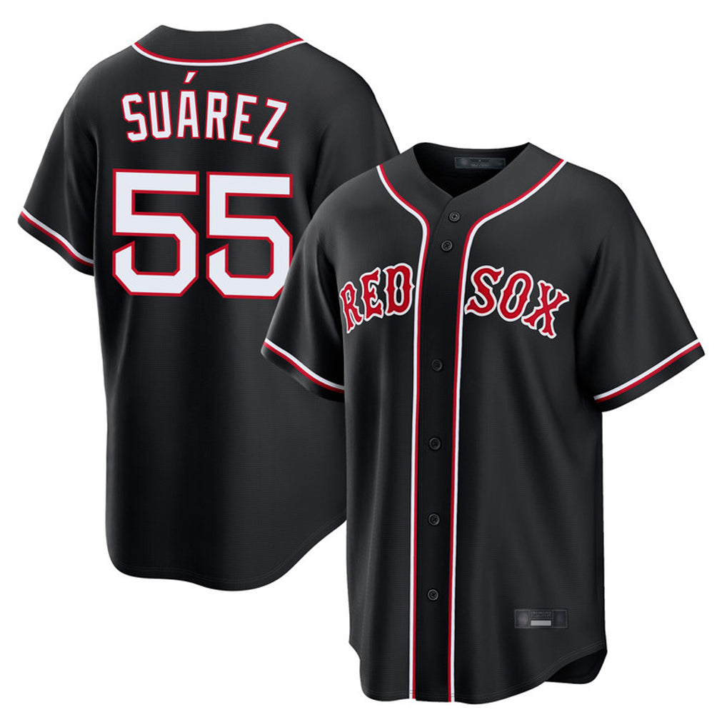 Boston Red Sox #55 Ranger Suarez Player Black CLOTHIN Out Home Game Stitched Jerseys