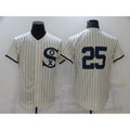 Chicago White Sox #25 Andrew Vaughn 2021 Cream Navy CLOTHIN Field of Dreams Flex Base Stitched Jersey