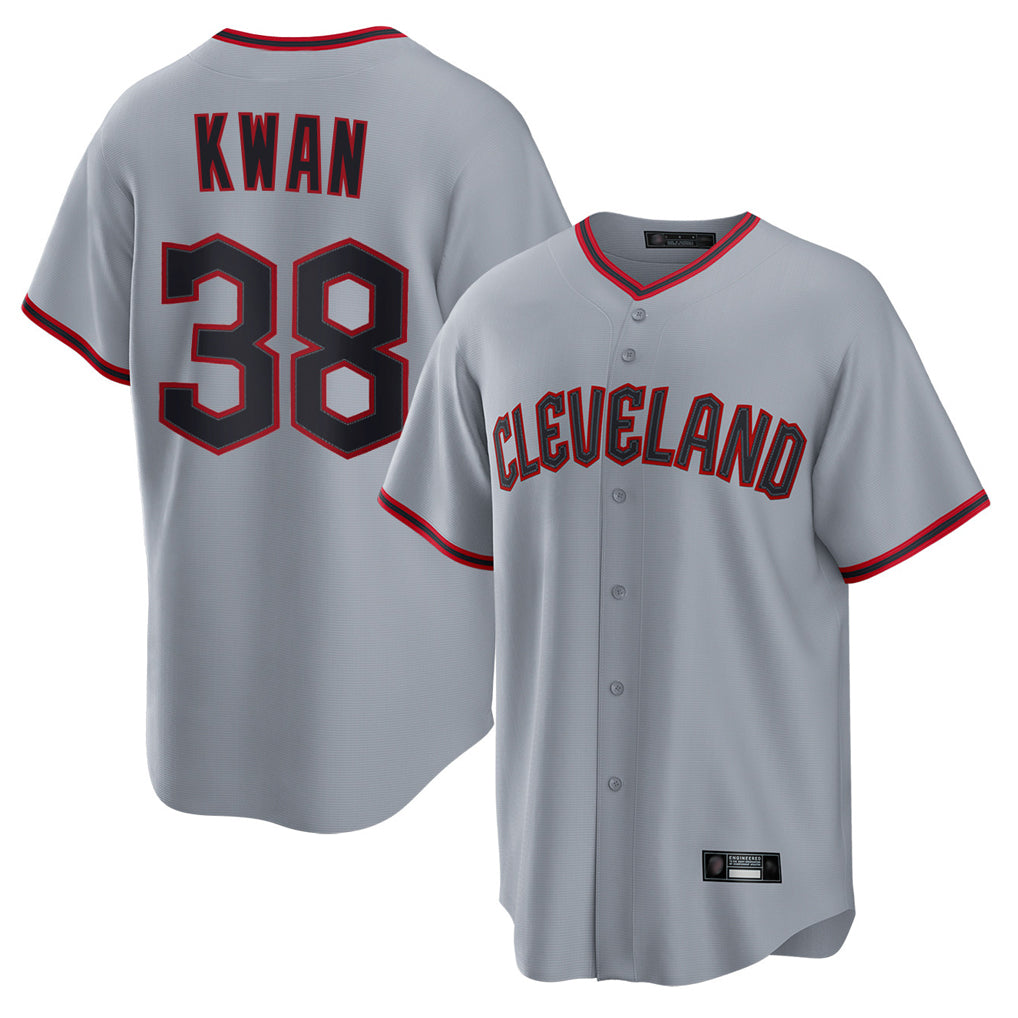 Cleveland Guardians #38 Steven Kwan Player Gray CLOTHIN Home Game Stitched Jerseys