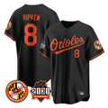 Baltimore Orioles #8 Cal Ripken Player Black CLOTHIN 30th Anniversary of 2131 Home Game Stitched Jerseys