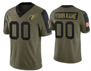 Custom A.Cardinals Olive CLOTHIN ACTIVE PLAYER 2021 Salute To Service Limited Stitched Jersey