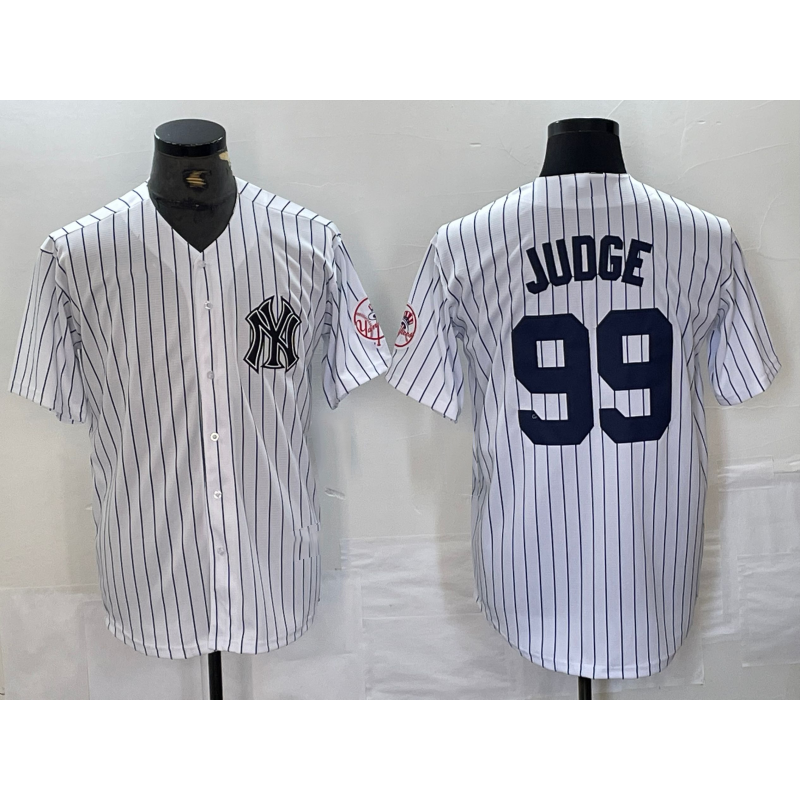 New York Yankees #99 Aaron Judge Name White CLOTHIN With Patch 2024 Cool Base Stitched Jersey
