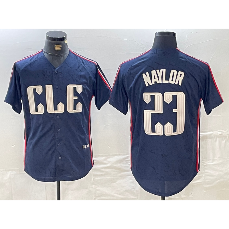 Cleveland Guardians #23 Josh Naylor Navy CLOTHIN 2024 City Connect Limited Stitched Jersey