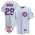 Chicago Cubs #29 Michael Busch Player White CLOTHIN 150th Anniversary Home Game Stitched Jerseys