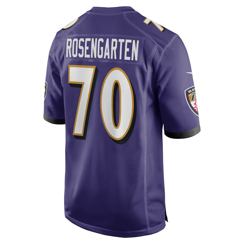 B.Ravens #70 Roger Rosengarten Purple CLOTHIN Team Game Jersey