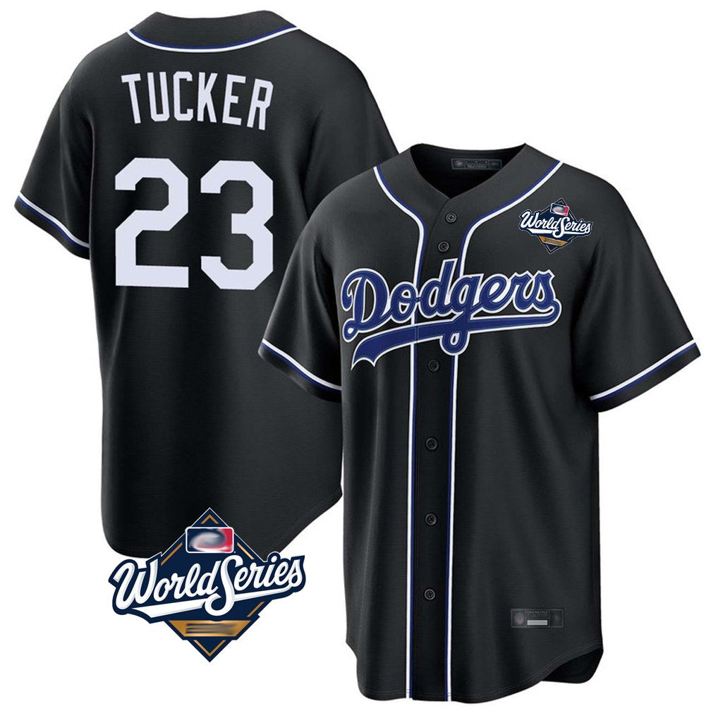 Los Angeles Dodgers #23 Kyle Tucker Player Black CLOTHIN World Series Carbon Limited Home Stitched Jerseys