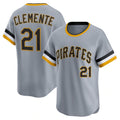 Pittsburgh Pirates #21 Roberto Clemente Gray CLOTHIN Throwback Cooperstown Collection Limited Jersey