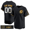 Custom Chicago Cubs Active Player Black Gold CLOTHIN 'Ryne Sandberg Tribute' Vapor Limited V3 Stitched Jersey