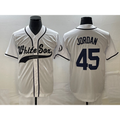 Chicago White Sox #45 Michael Jordan White CLOTHIN Cool Base Stitched Jersey