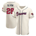 Atlanta Braves #28 Matt Olson Player Cream CLOTHIN Limited Elite Home Game Stitched Jerseys