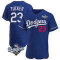 Los Angeles Dodgers #23 Kyle Tucker Player Royal CLOTHIN World Series Limited Elite Home Stitched Jerseys
