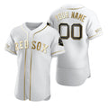Custom Boston Red Sox White CLOTHIN Stitched Flex Base Edition Jersey