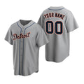 Custom Detroit Tigers Gray CLOTHIN Stitched Cool Base Road Jersey
