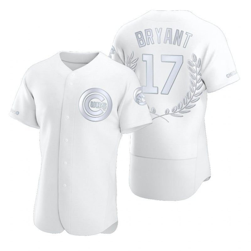 Chicago Cubs #17 Kris Bryant White Black CLOTHIN Flexbase Fashion Jersey