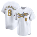 Los Angeles Dodgers #8 Enrique Hernandez White CLOTHIN 2025 Gold Collection Limited Stitched Jersey
